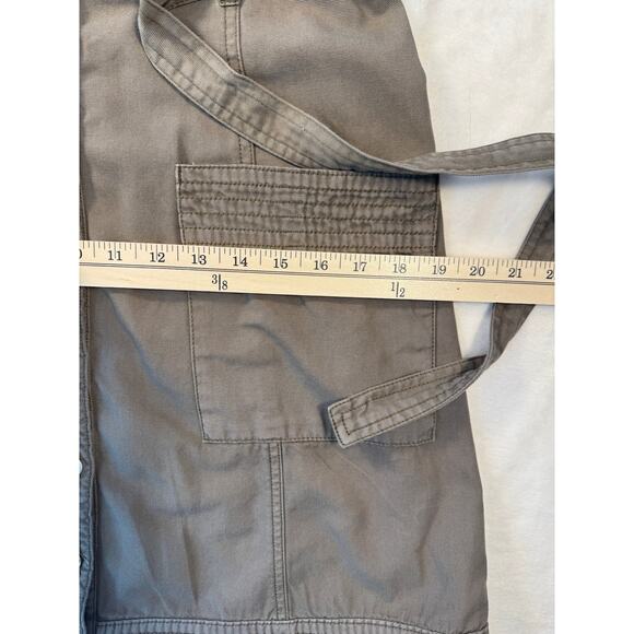 Anthropologie Brown Button Utility Dress Cargo Shirt Denim Sleeveless 6 Tie - Picture 13 of 13